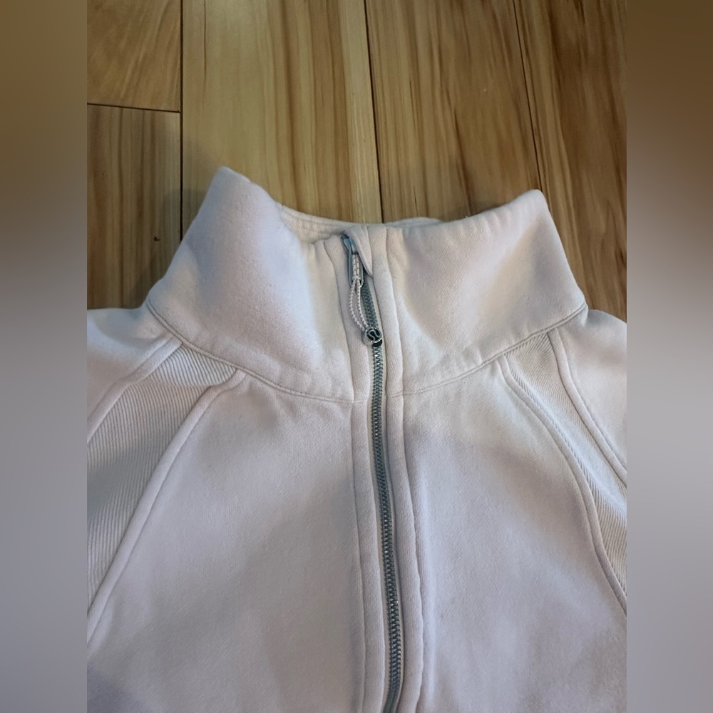 Lululemon Women's Light Pink Quarter-Zip Sweatshirt Crop - Picture 3 of 7
